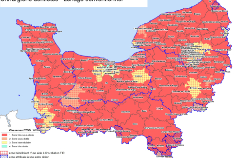 Cartographie du zonage des chirurgiens-dentistes