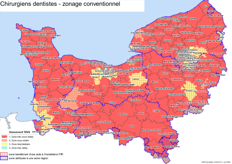 Cartographie du zonage des chirurgiens-dentistes